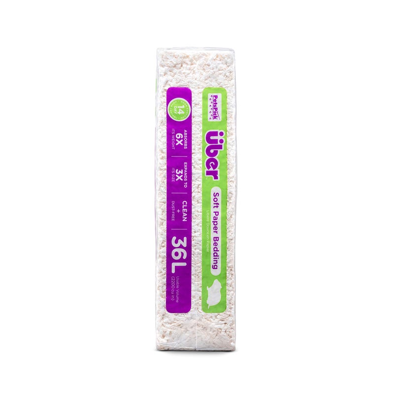 PETSPICK Uber Soft Paper Pet Bedding for Small Animals, White, 36L - Image 3